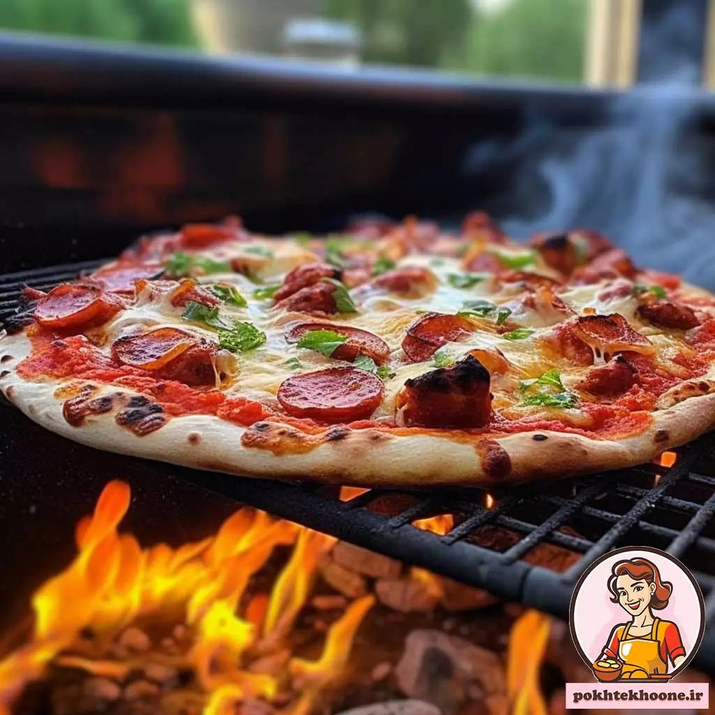 پیتزا تنوری نیویورکی روی شعله

